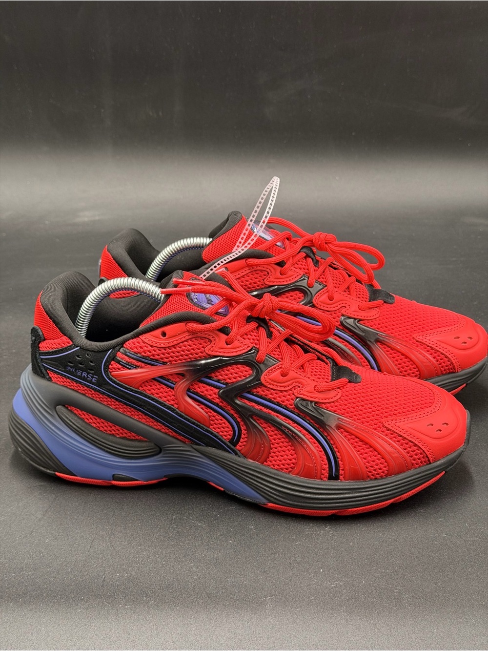 Puma inverse rev Velophasis Red and Black Sneakers sz 10.5 wide